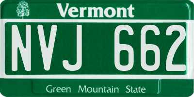 VT license plate NVJ662