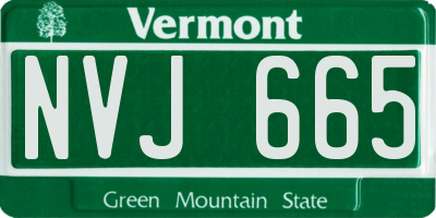 VT license plate NVJ665