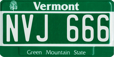 VT license plate NVJ666