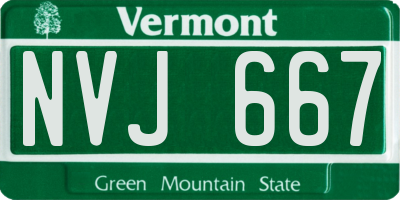 VT license plate NVJ667