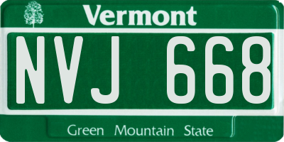 VT license plate NVJ668