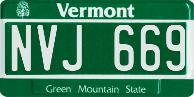 VT license plate NVJ669