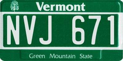 VT license plate NVJ671