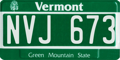VT license plate NVJ673
