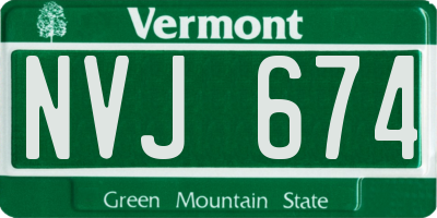VT license plate NVJ674