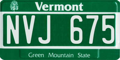 VT license plate NVJ675