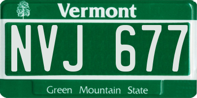 VT license plate NVJ677
