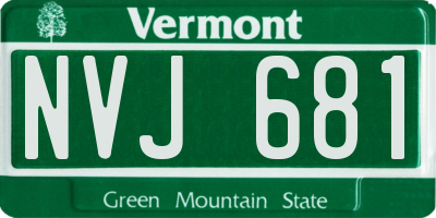 VT license plate NVJ681