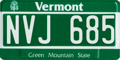 VT license plate NVJ685