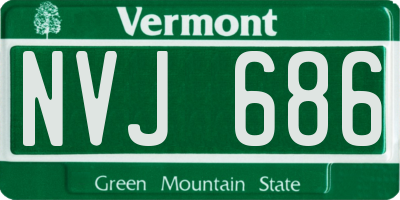 VT license plate NVJ686