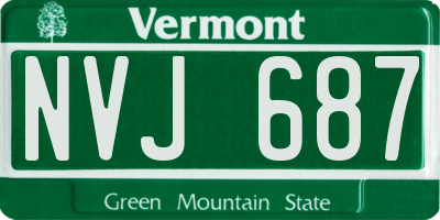 VT license plate NVJ687