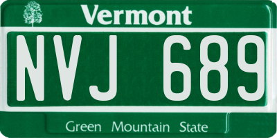 VT license plate NVJ689