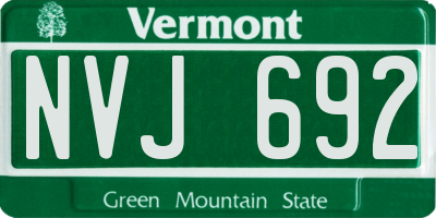 VT license plate NVJ692