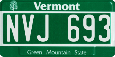 VT license plate NVJ693