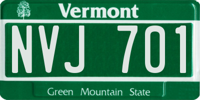 VT license plate NVJ701