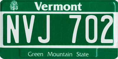 VT license plate NVJ702