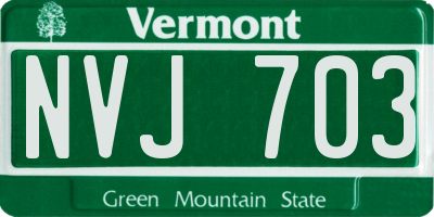 VT license plate NVJ703