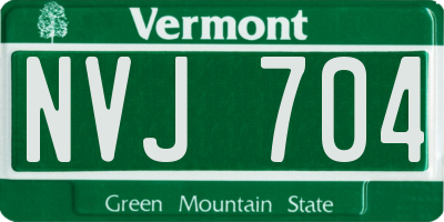 VT license plate NVJ704