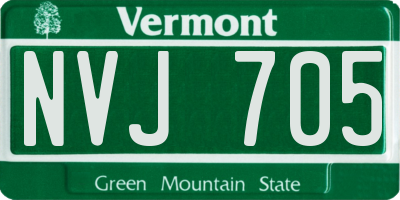 VT license plate NVJ705