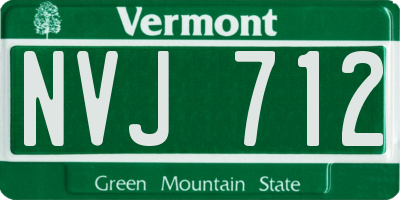 VT license plate NVJ712