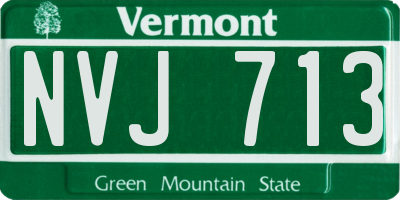 VT license plate NVJ713