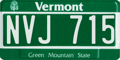 VT license plate NVJ715