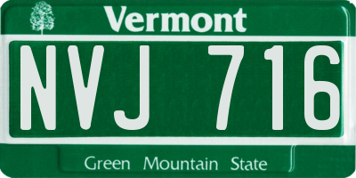 VT license plate NVJ716