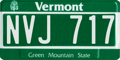 VT license plate NVJ717