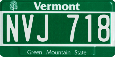 VT license plate NVJ718