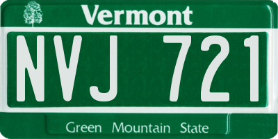 VT license plate NVJ721