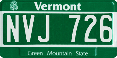VT license plate NVJ726