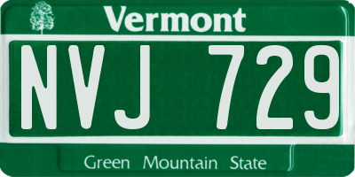 VT license plate NVJ729