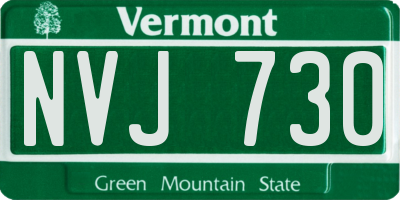 VT license plate NVJ730