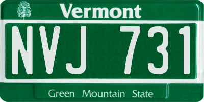 VT license plate NVJ731
