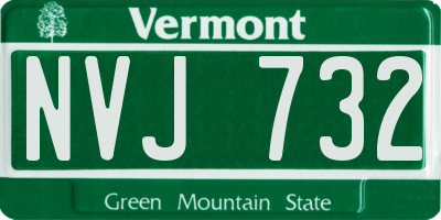 VT license plate NVJ732