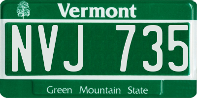 VT license plate NVJ735