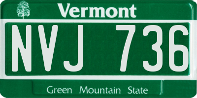 VT license plate NVJ736