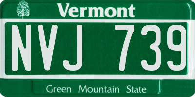 VT license plate NVJ739