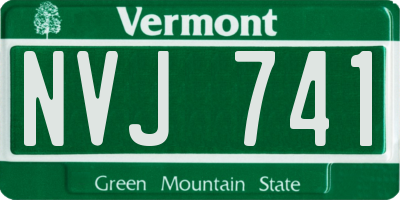 VT license plate NVJ741