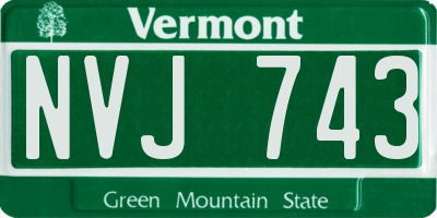VT license plate NVJ743