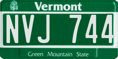 VT license plate NVJ744
