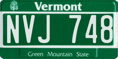 VT license plate NVJ748
