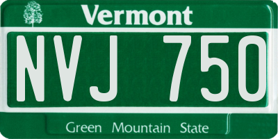 VT license plate NVJ750