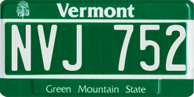 VT license plate NVJ752