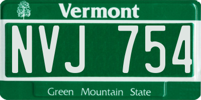 VT license plate NVJ754