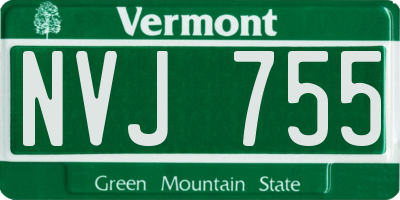 VT license plate NVJ755