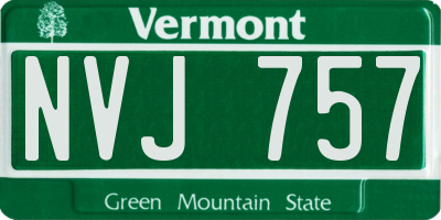 VT license plate NVJ757