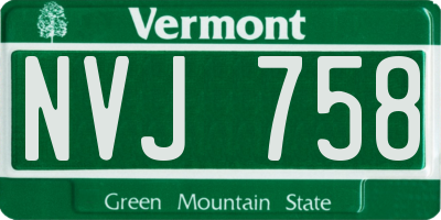VT license plate NVJ758