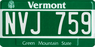 VT license plate NVJ759