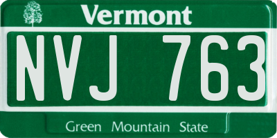 VT license plate NVJ763
